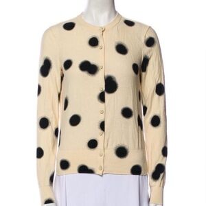 NWT !Marc By Marc Jacobs Cream and Black Polka Dot Cardigan